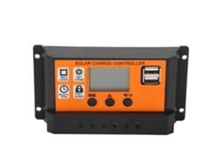 Controlador De Carga Solar Con Display Lcd 10a 12v 24v Para Baterías Ácido Y Litio