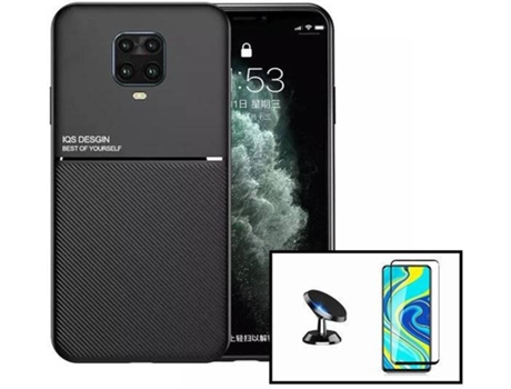 Kit Funda Magnetic Lux, 5D Full Cover y Soporte Magnético de Coche Xiaomi Redmi Note 10 Lite PHONECARE Negro