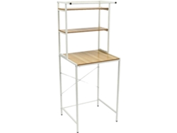 Organizador de estantes para lavandería, diseño que ahorra espacio, uso versátil, blanco y madera OEM