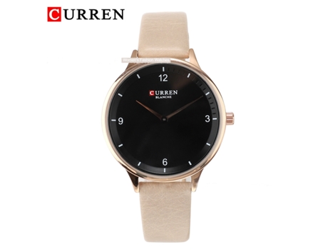 Relojes de Cuarzo para Mujer Correa de Cuero Relojes analógicos Resistentes al Agua Casuales Reloj de Pulsera Impermeable para Mujer-Caqui LUUCOZK
