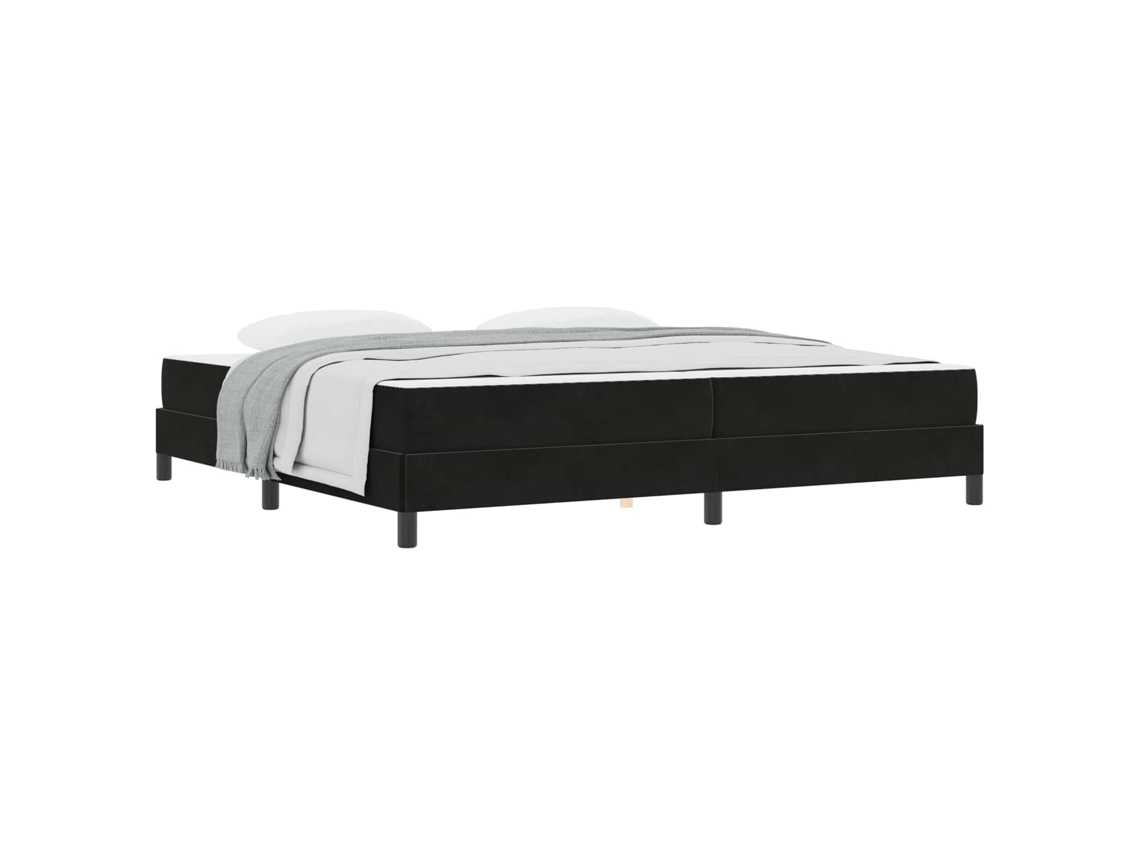 Maison Exclusive - Cama Tipo Box Spring Con Colchón Negro 200 X 200 Cm Tela