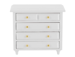 Cómoda En Miniatura A Escala 1:12 Para Casa De Muñecas, Mueble Decorativo De Madera Blanca.
