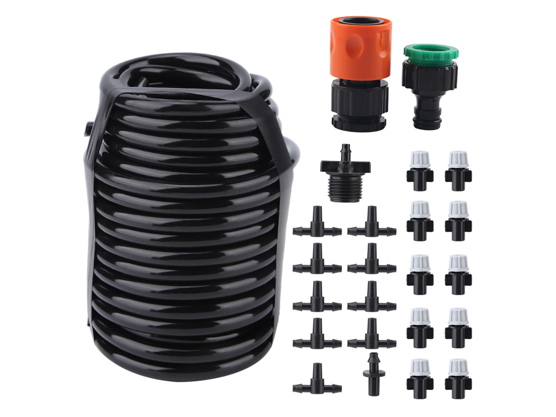Kit de riego para jardín, manguera flexible, aspersor automático de césped, 10 m