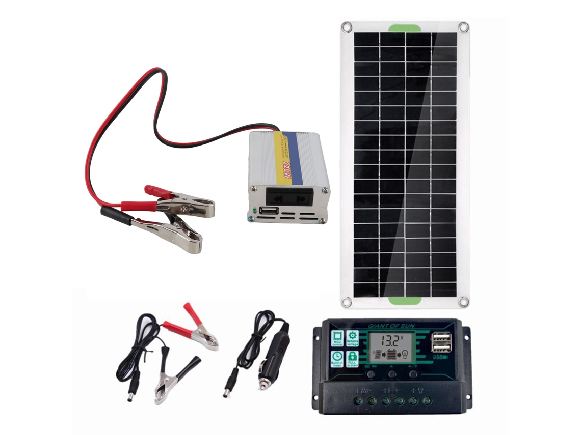 Kit De Paneles Solares Monocristalinos Con Controlador De Carga De 60a Para Barcos Y Coches