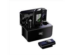 YUYSAN S33 Micrófono Lavalier con pantalla LED Bluetooth Micrófono con reducción de ruido para transmisión en vivo de uno a dos con compartimento de carga