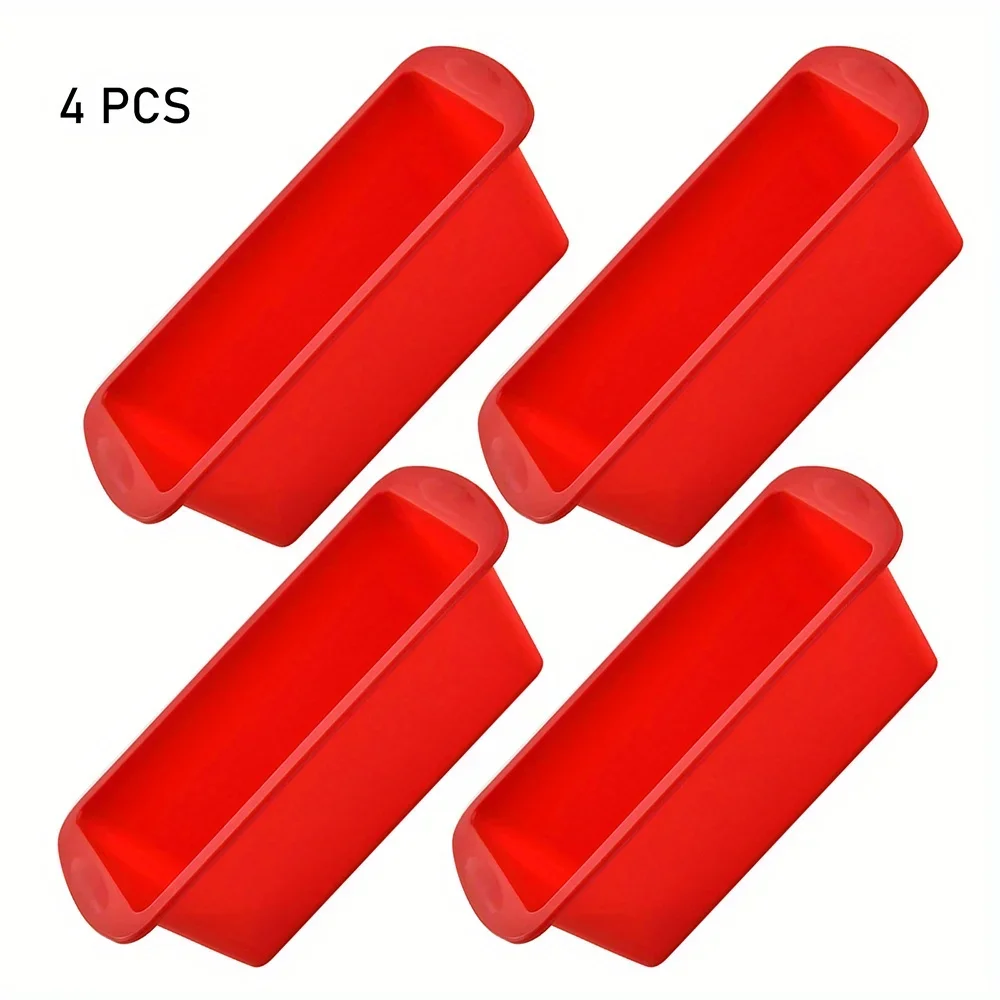 (juego Rojo De 4 Piezas) Moldes De Silicona Para Pasteles, Aptos Para Hornear Pan Y Tostadas, Artículos De Cocina.