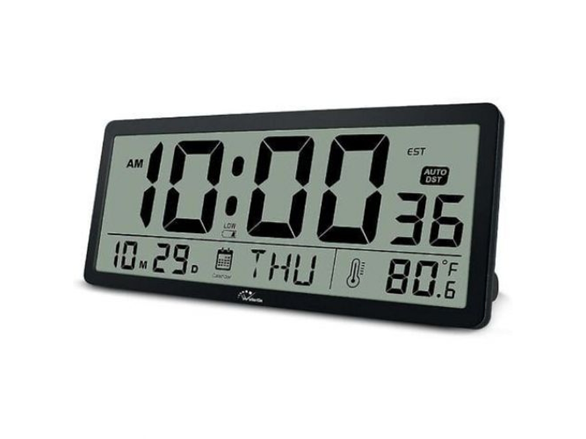 VYLARA Relógio De Parede Dinâmico, Lcd Digital Grande, Fácil De Ler, Com Visor Digital Grande, Alimentado Por Bateria, Para Idosos, Sala De Estar, Escritório