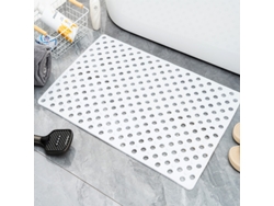 Alfombrilla De Baño Antideslizante Para Masaje De Pies Con Ventosa Y Orificio De Drenaje (blanca/57 X 88 Cm) Digitallab
