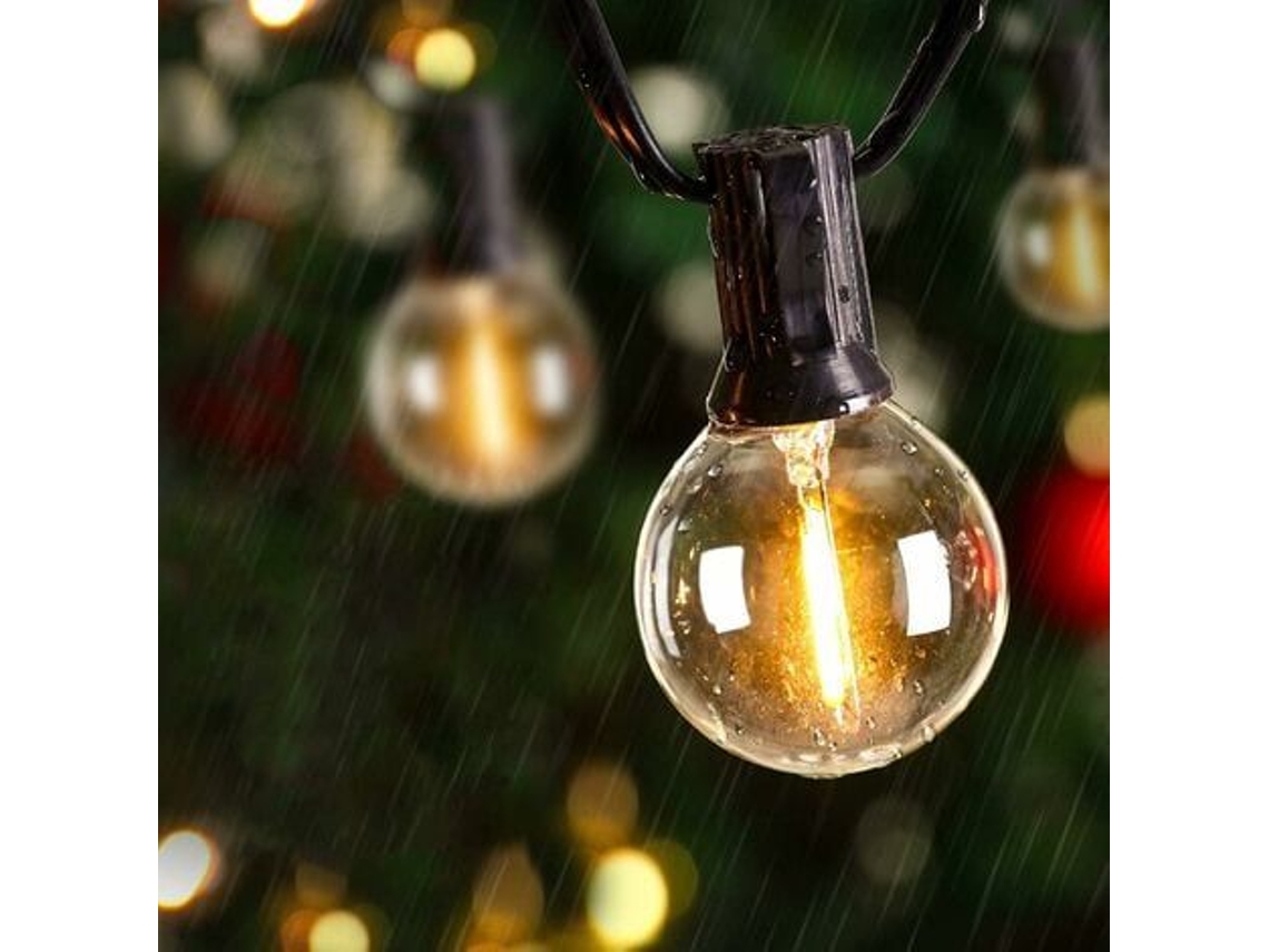 Guirnalda de Luces 220V G40 (Estándar Europeo) con Certificación CE, Bombillas de Filamento de Tungsteno, 9 metros, 30 LEDs 3 Bombillas de Repuesto de 30FT ZMDECQNA