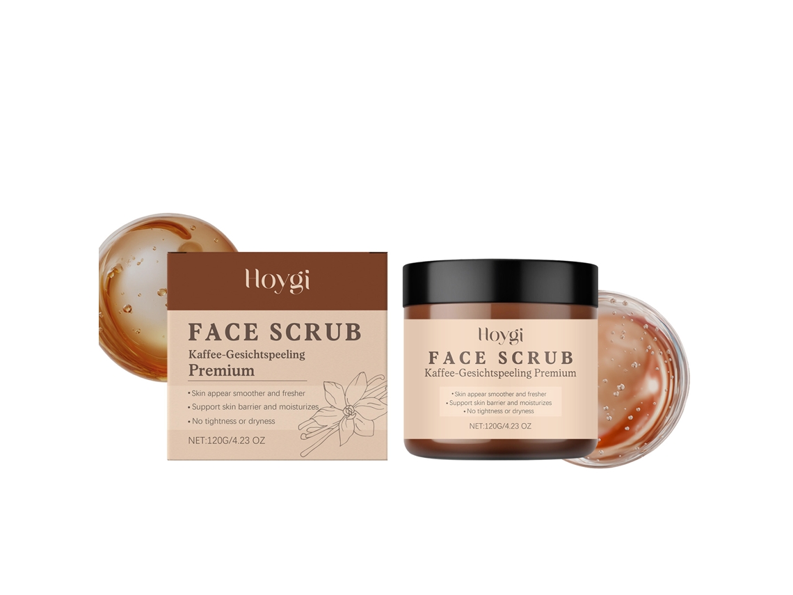 Gel exfoliante facial radiante de café y vainilla
