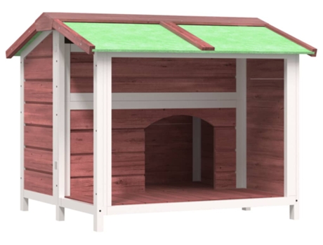 Caseta para perros madera maciza de pino moca (96x87x80,5 cm)