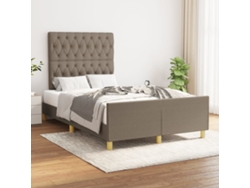 Estructura De Cama Sin Colchón Tela Gris Taupe 120x200 Cm