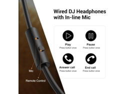 Auriculares Overear Monitor Estudio Mezcla Dj Estéreo Drivers Neodimio Mm Jack Amplificador Computadora CHRONUS Não específico Negro