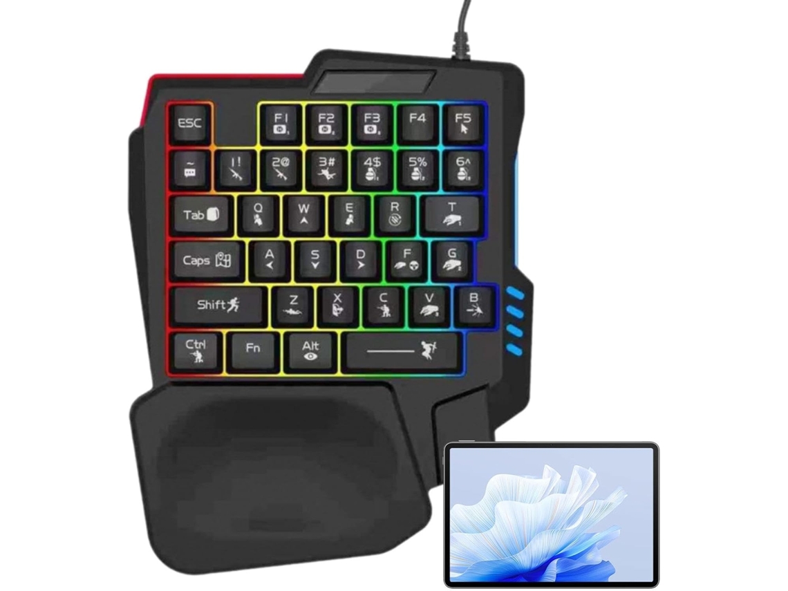 Teclado Para Juegos, 22,5 X 17,7 X 3 Cm, Diseño Elegante Y Fabricado En Abs | Mando De Juegos