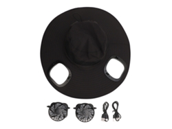 Sombrero De Sol Para Hombre Con Ventilador Ajustable De 3 Velocidades, Upf50, Traje De Pesca, Negro