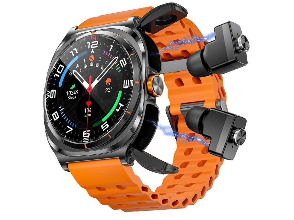 Auriculares TWS GT98 2 en 1, pantalla redonda HD de 1,53 pulgadas, reloj inteligente deportivo resistente al agua, Ly Ebike