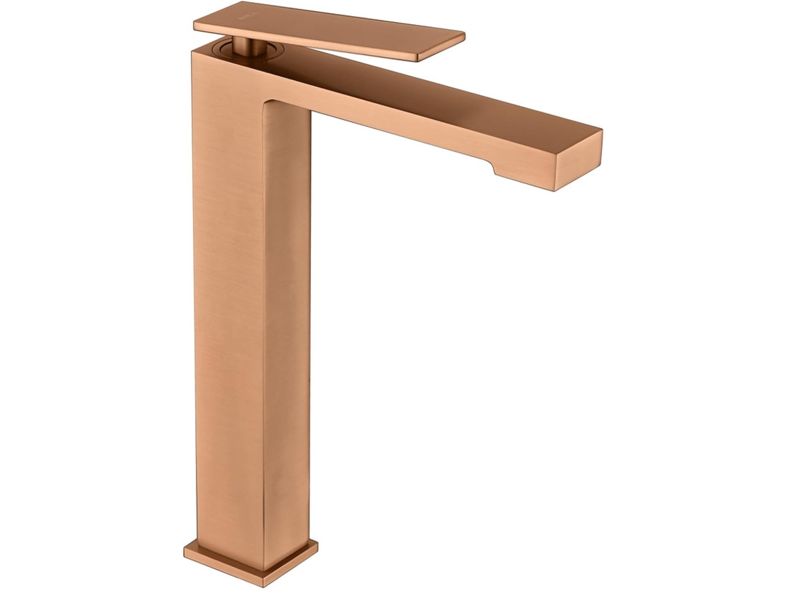 Grifo monomando de caño alto de lavabo, para encimeras Oro Rosa Cepillado MICE COLLECTION