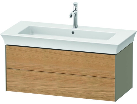 DURAVIT White Tulip, mueble de baño colgado en la pared, ancho 984 x fondo 458mm, con 2 cajones, con tecnología tip-on, WT43420
