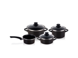 Batería De Cocina 7 Piezas, Inducción, Antiadherente, Libre Pfoa, Acero Vitrificado, Libre Pfoa Magefesa Kenia Negro