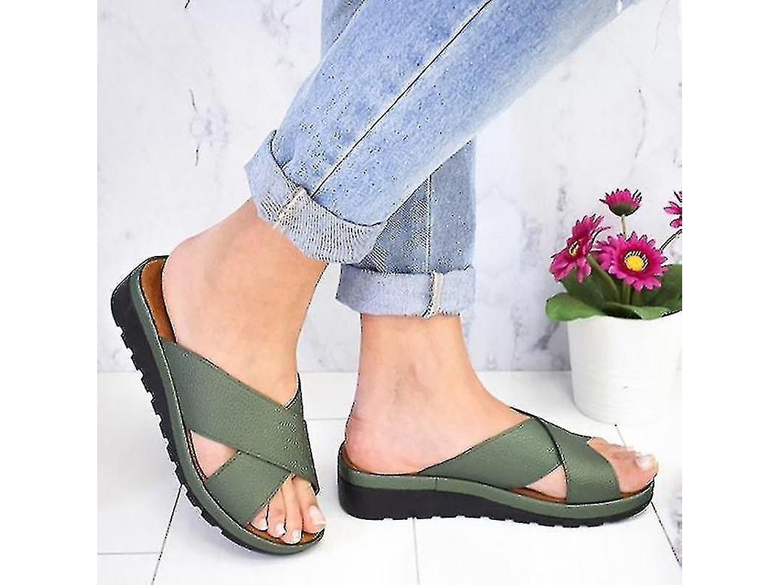 2026-sandalias Deslizantes De Plataforma Wedge Para Mujer, Zapatos De Verano Sin Cordones, Mules Planos