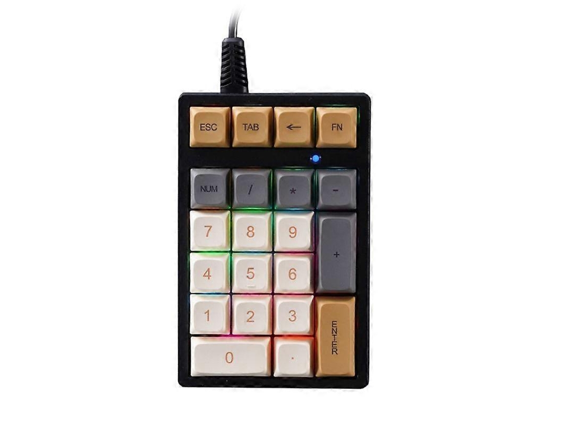 Teclado numérico mecánico con eje verde RGB, teclado numérico USB para computadora, 21 teclas Everley891