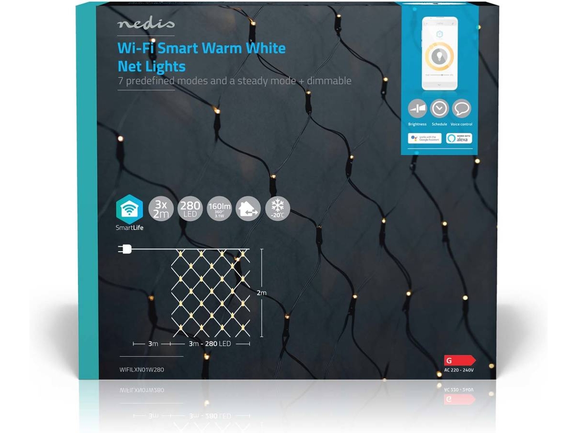 Luces NEDIS LED (Wi-Fi - 3 x 2m -  Negro)