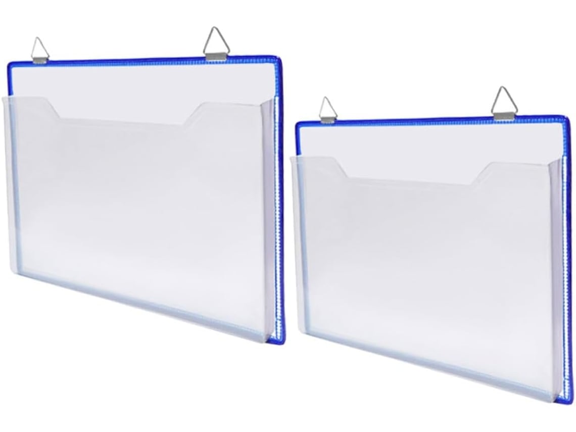 Juego de 2 organizadores de pared transparentes con bolsillos para archivos, multiusos, para oficina, Gokoco