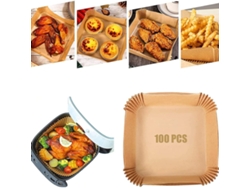Papel Para Air Frye, Forro De Papel Descartável Airfryer, Impermeável E Resistente A Óleo, Antiaderente (16 Cm - 100 Unidades) Spqment