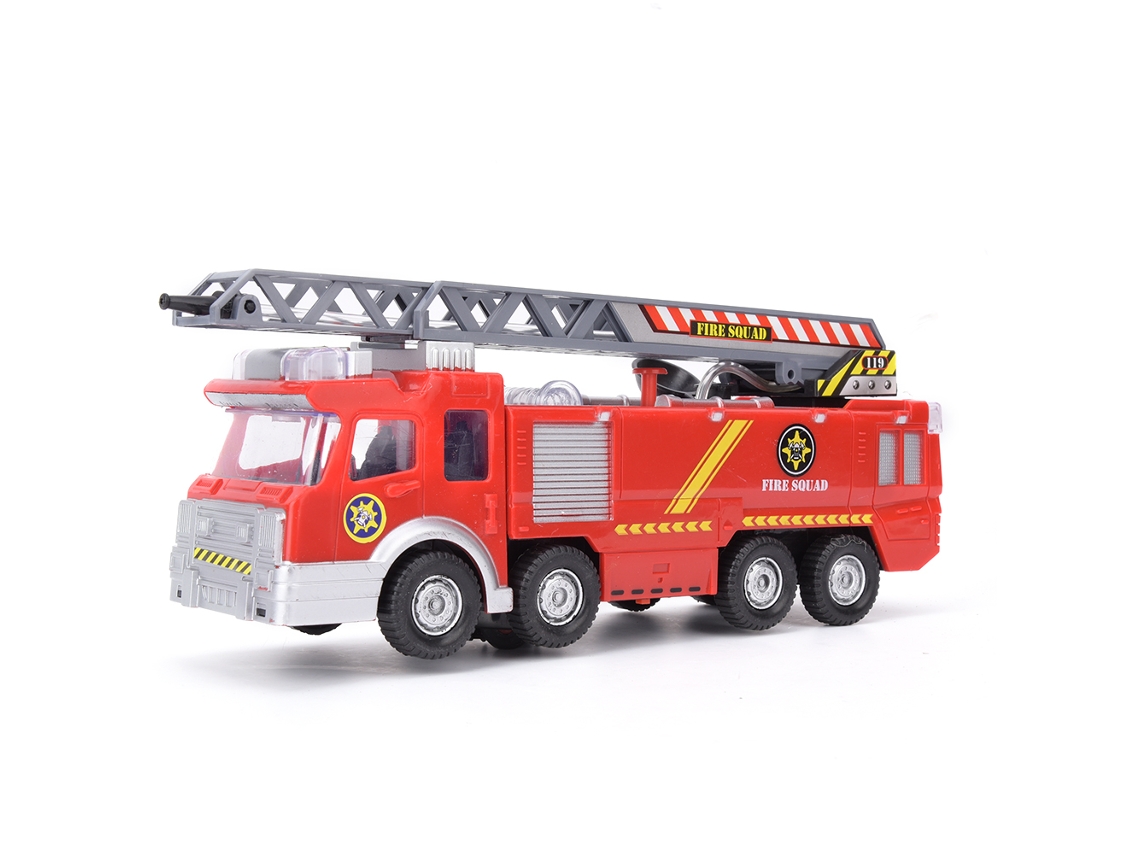 Bj-modelo De Caminhão De Bombeiros Com Escada Aérea Mini Simulação Brinquedo De Carro Para Meninos E Meninas
