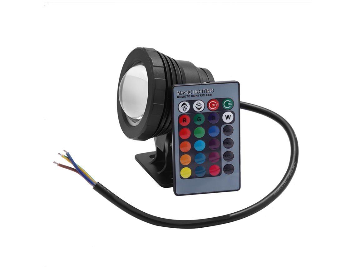 2026-lámpara Led De Piscina Exterior Impermeable Rgb 5w Con Control Remoto Jardín 110‑240v Negro