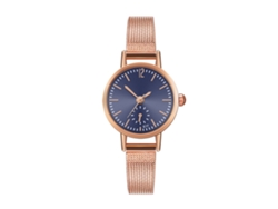 Reloj De Pulsera Sencillo E Informal De Cuarzo Con Correa De Malla Azul E17-w
