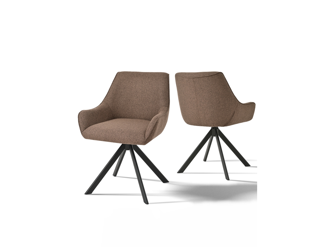 Sillas De Comedor Goeurvant 1178(pack De 2, Marrón Moca, Tela)