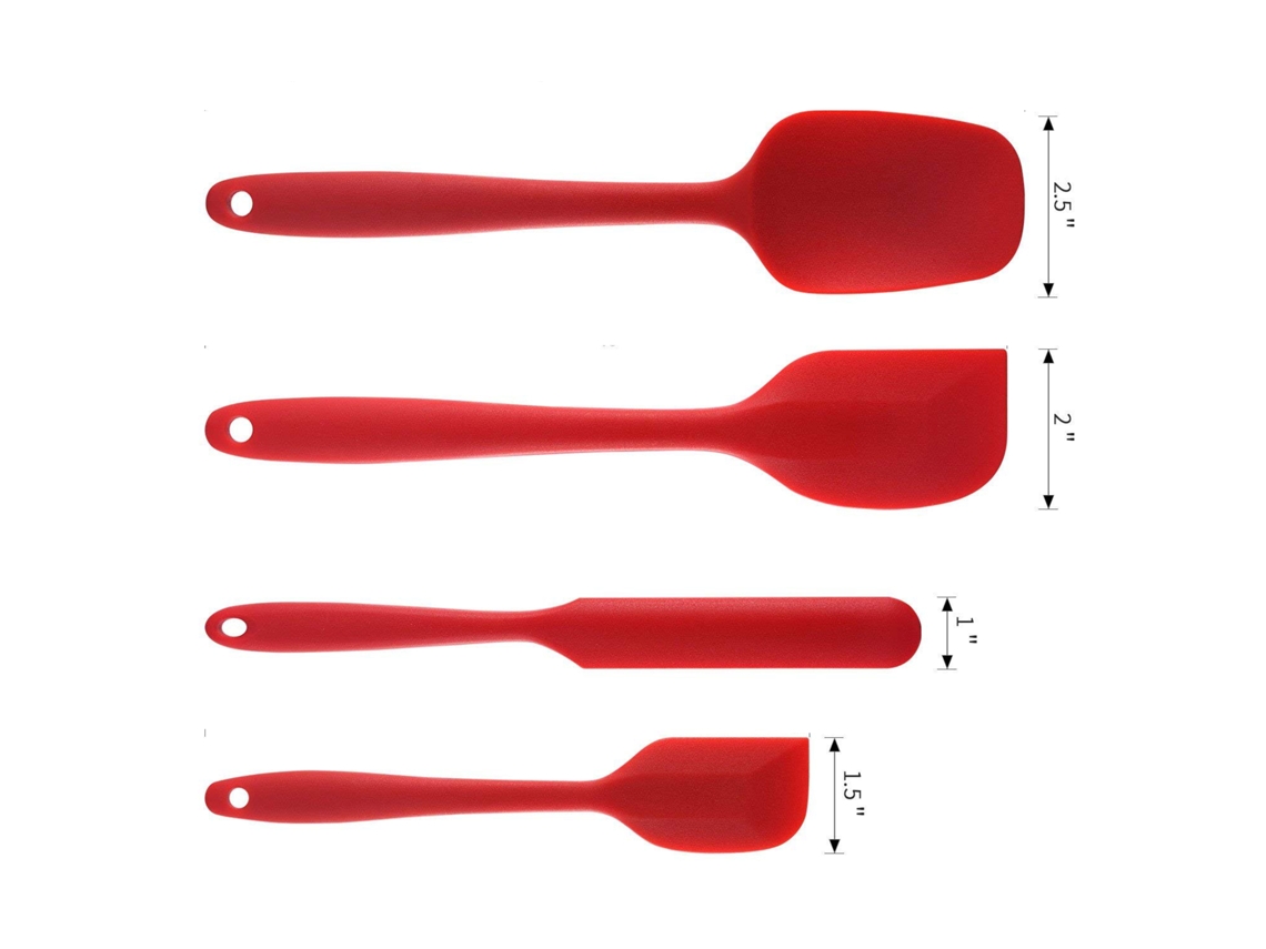 Juego JEIIBRZUI de 4 espátulas de silicona roja