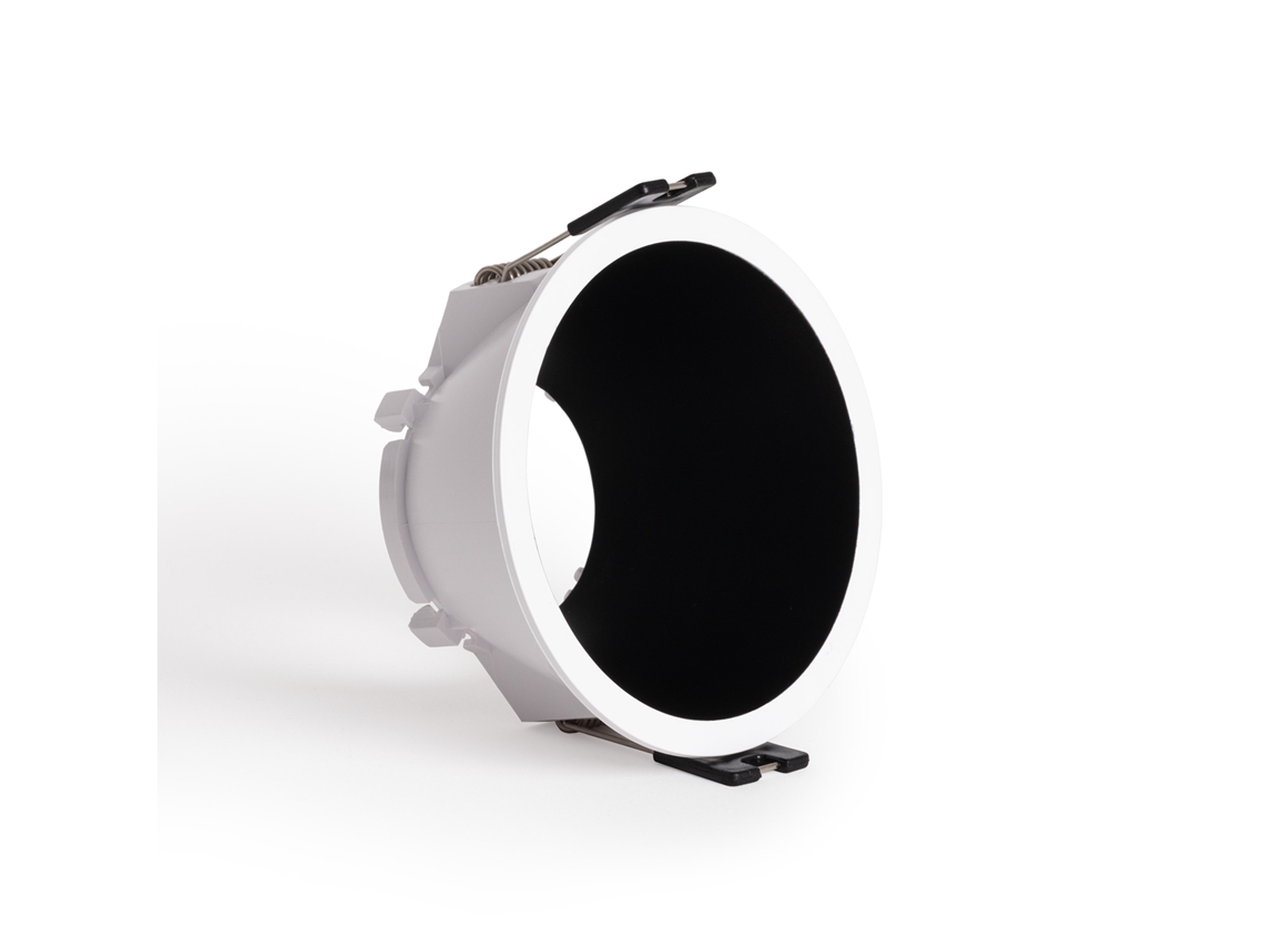 Anillo reflector cónico para luz descendente para lámpara LED Gu10/Gu5. 3 Cortes Ø 85 Mm Blanco / Negro Ledkia