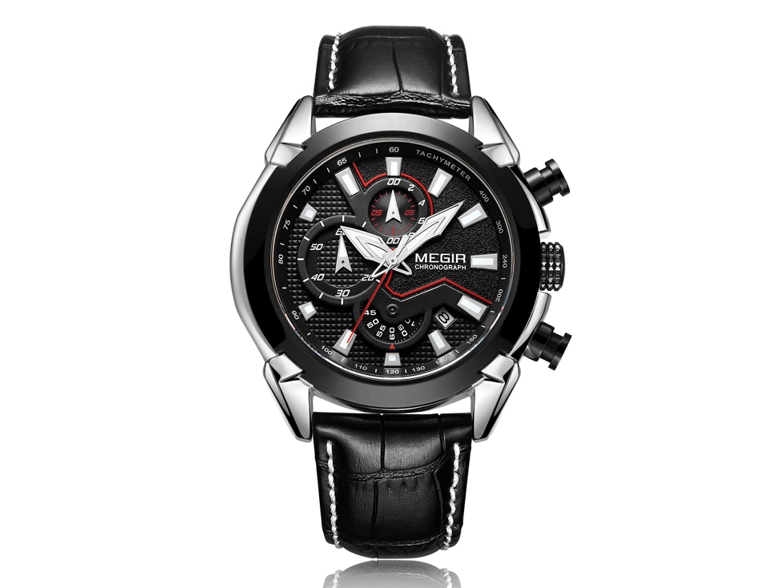 Reloj De Pulsera De Cuarzo Multifuncional Moderno Para Hombres Color Negro