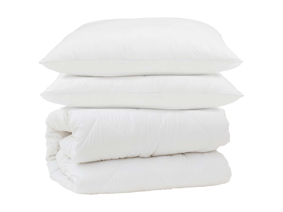 Juego De Edredón Con Almohada 3 Uds | Duvet Microfibra Y Plumas De Pato