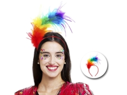 Diadema de Plumas Pride Arcoíris