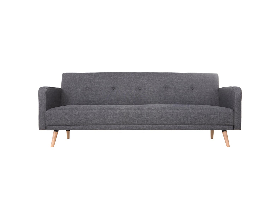 Sofá Convertible 3 Plazas Diseño Escandinavo Gris Oscuro Ulla MILIBOO