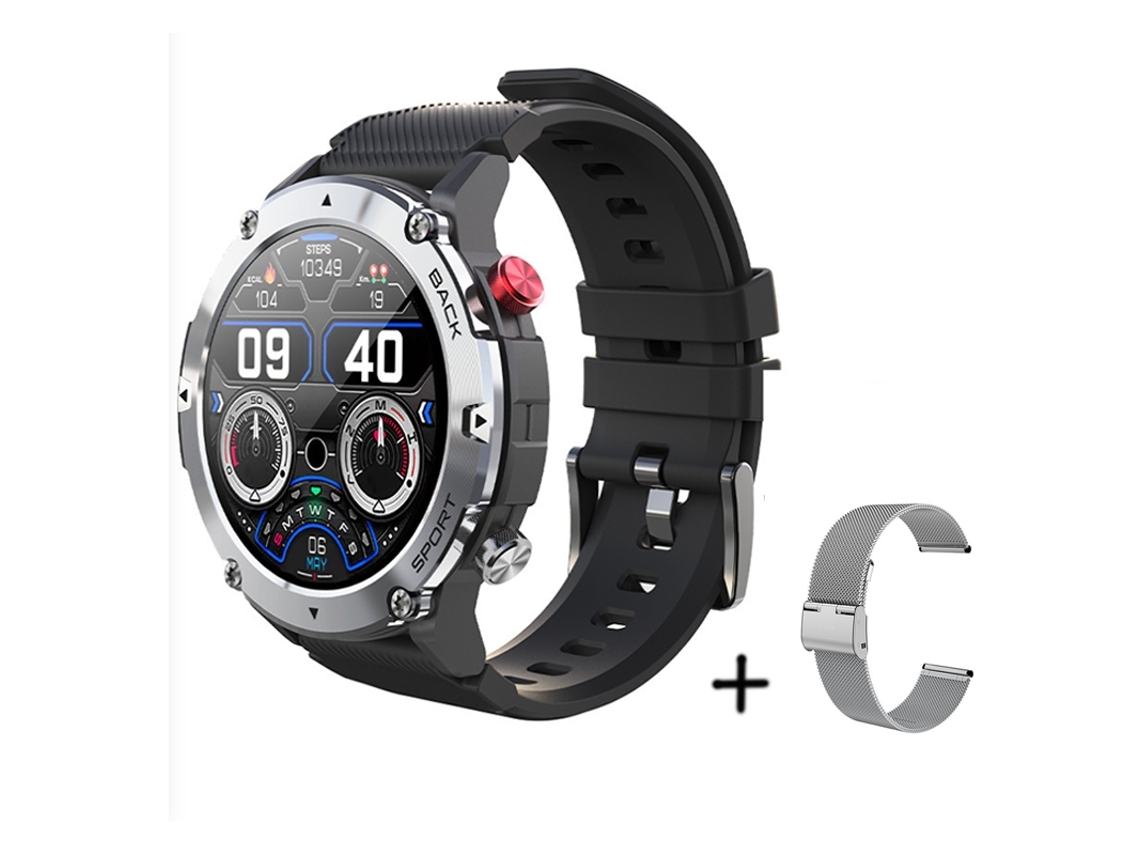 Reloj Inteligente con Llamadas Bluetooth Reproducción de Música y Funciones Deportes al Aire Libre Negro YEMAESRE