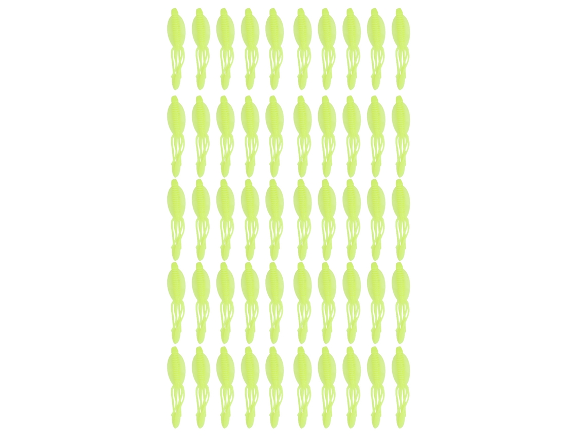 5bag Señuelo De Gusano Blando Con Colas Múltiples Simulación Artificial Accesorio De Pesca Exterior Amarillo