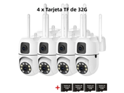 Cámaras De Red Ip Ptz Wifi Hd De 8 Mp Con Visión Nocturna (paquete De 4, 32 Gb)