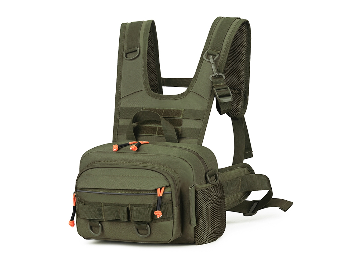 Mochila De Pesca Táctica (verde) Con Soporte Para Caña, Multifuncional