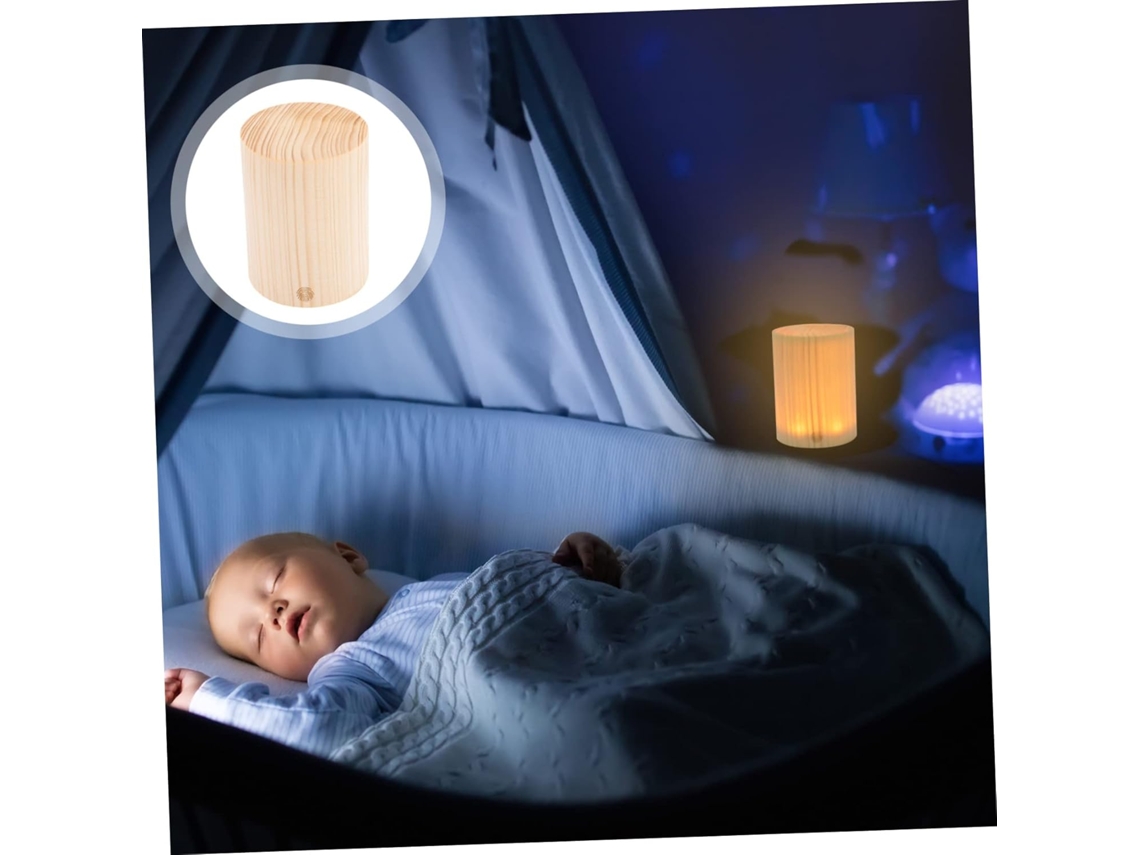 Lámpara De Mesilla De Noche De Madera Con Sensor Táctil Y Puerto Usb, Iluminación Suave Para El Dormitorio.
