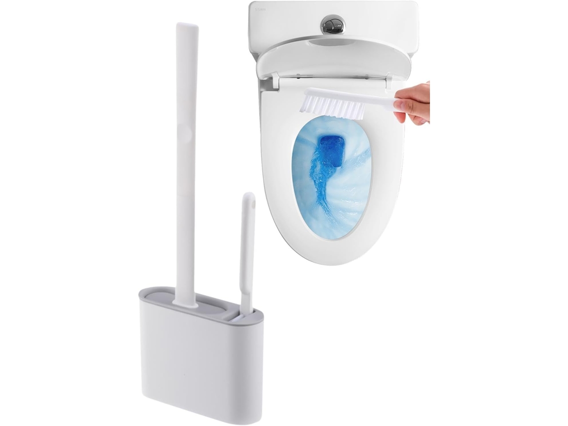 Cepillo de inodoro de pared | Cepillo de diseño para limpiar desagües, mango largo P Gokoco