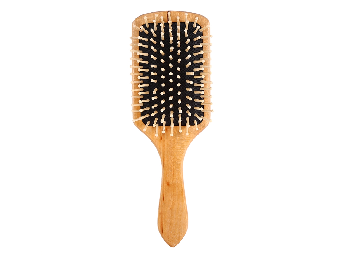1 Peine De Masaje De Madera Natural Para El Cuidado Del Cabello Y El Cuero Cabelludo (negro)