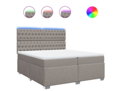 Maison Exclusive - Cama Box Spring Con Colchón Tela Gris Taupe 200x200 Cm