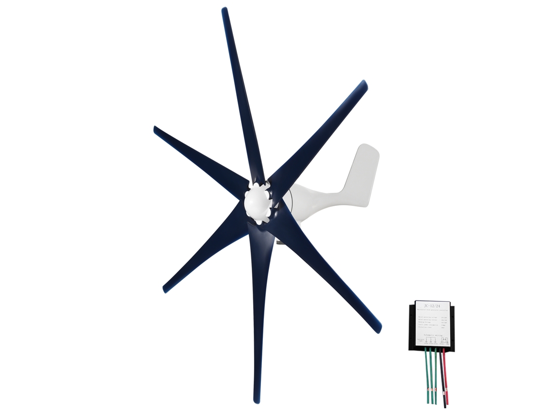 Kit de aerogenerador de 400 W y 12 V con controlador de carga híbrido de 5/6 palas y velocidad de arranque de 2,0 m/s. Generador de energía eólica para uso doméstico.
