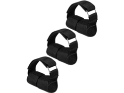Juego de 3 correas ajustables negras para tobillos, ideales para levantamiento de pesas y deportes.