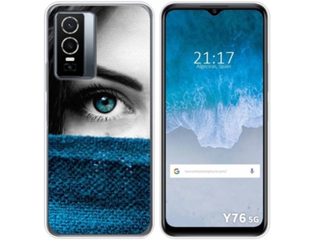 Carcasa para Vivo Y76 5G TUMUNDOSMARTPHONE Dibujos Ojo Multicolor