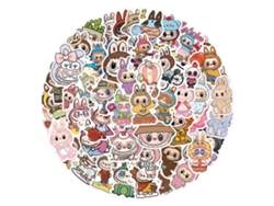 60 pegatinas de dibujos animados de Labubu, impermeables, para portátil, teléfono, botella de agua y decoración de álbumes de recortes. Viewleaf